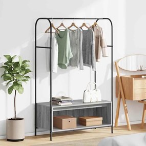 vidaXL Suporte para Roupas com armazenamento Cinzeto 100 x 44 x 160 cm
