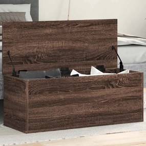 vidaXL Caixa de arrumação 90x35x35 cm deriv. madeira carvalho castanho