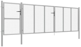 Portão de jardim 500x125 cm aço prateado