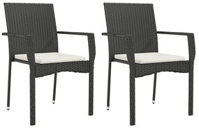 9 pcs conjunto de jantar p/ jardim c/ almofadões vime PE preto