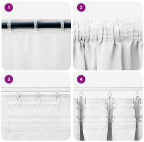 Cortinas opacas 2 pcs Branco Puro 245 x 140 cm Poliéster