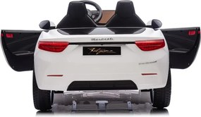 Carro elétrico para crianças 12V Maserati GranTurismo Folgore, 2 lugares, pneus de borracha Branco
