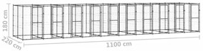 Canil de exterior 24,2 m² aço
