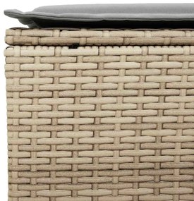 6 pcs conjunto de sofás p/ jardim com almofadões vime PE bege