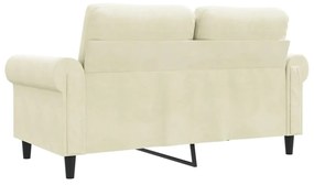 Sofá de 2 lugares veludo 120 cm cor creme