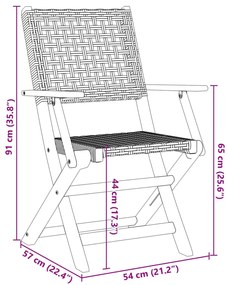 Cadeiras de jardim 2 pcs madeira acácia maciça e vime PE cinza