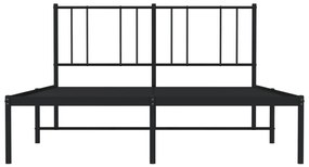 Estrutura de cama com cabeceira 140x190 cm metal preto