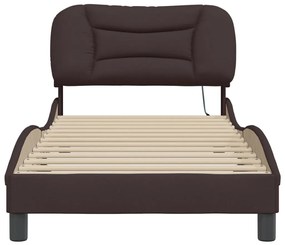 Estrutura de cama com LED sem colchão 90x190 cm tecido