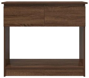 Mesa consola com gavetas 85,5x38,5x74,5 cm carvalho castanho