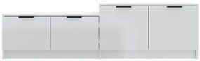 Móvel p/ TV 158,5x36x45cm derivados de madeira branco brilhante