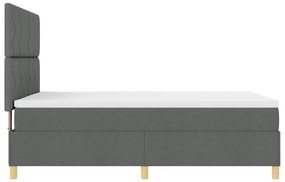 Cama Box Spring com Colchão Cinza Escuro 140x200 cm Tecido