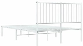 Estrutura de cama com cabeceira 120x190 cm metal branco