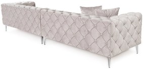 Sofá de 4 Lugares Como – Cinzento Claro – 344x90x72 cm