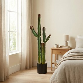 Planta artificial de interior com 111 cm, cacto artificial em vaso, para casa, escritório, sala de estar, quarto, verde
