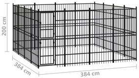 Canil de exterior 14,75 m² aço