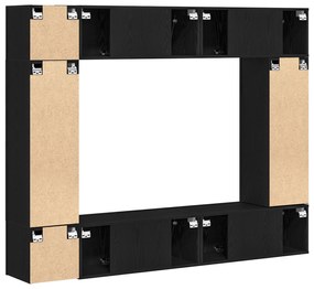 Conjunto de 8 Peças de Armário de TV Montado na Parede em Carvalho Pre