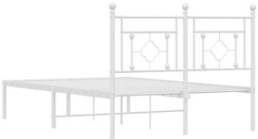 Estrutura de cama com cabeceira 120x190 cm metal branco