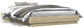 vidaXL Estrutura de cama 140x200 cm derivados madeira carvalho sonoma
