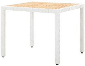 5 pcs conjunto de jantar para exterior vime PE branco