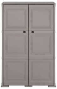 Armário de plástico 79x43x125 cm design de madeira cinzento