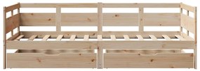 Sofá-cama com gavetas 90x200 cm madeira de pinho maciça