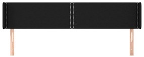 Cabeceira de cama c/ abas tecido 163x16x78/88 cm preto