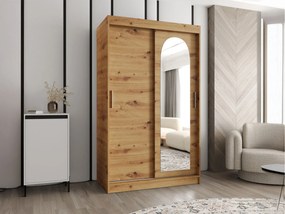 Roupeiro Hartford 504, Carvalho Artisan, 200x120x62cm, 108 kg, Portas de roupeiro: Deslizante