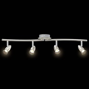 Spotlight de Teto 4 Direções Ajustáveis Níquel Mate GU10