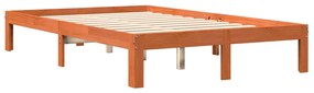 Cama sem colchão 120x200 cm madeira pinho maciça castanho-mel