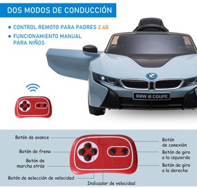 HOMCOM Carro elétrico BMW I8 COUPE com licença para crianças de +3 ano