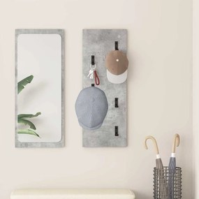 vidaXL Cabideiro de Parede Montado na parede Cinzento 30 x 1,5 x 80 cm