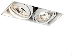 Foco embutido branco GU10 AR70 sem moldura 2 luzes - Oneon Moderno