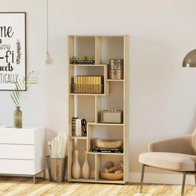 Estante Zig Zag, Design Contemporâneo, 70 x 24 x 178 cm, Painéis de aglomerado de madeira natural