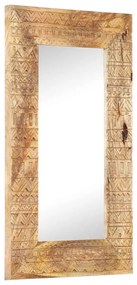 Espelho esculpido à mão 80x50x11 cm madeira de mangueira maciça