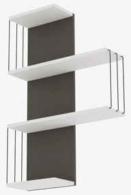 Estante de Parede Cambel – Branco e Antracite – 64x96x19 cm