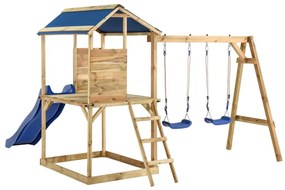 Casa de brincar com baloiços e escada pinho impregnado