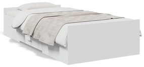 Estrutura de cama c/ gavetas 90x200 cm derivados madeira branco