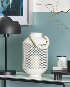 Lanterna decorativa em metal branco CORON Beliani