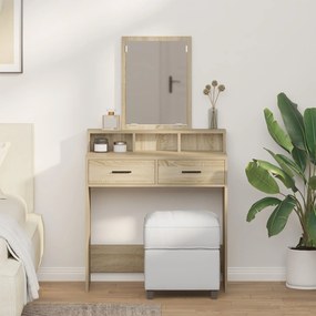 Mesa de maquilhagem vidaXL com gavetas em Carvalho Sonoma 79x41x140 cm