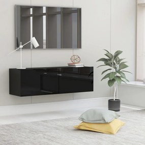 vidaXL Móvel de TV 100x30x30 cm derivados de madeira preto brilhante