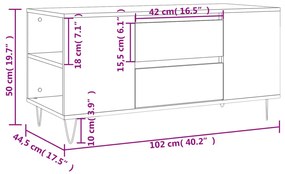 Mesa de centro 102x44,5x50 cm derivados de madeira branco