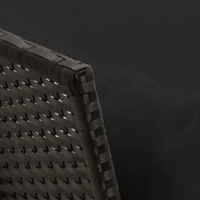 Sofá de jardim com almofadões vime PE preto
