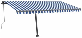 Toldo automático independente 450x300 cm azul e branco