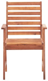 Cadeiras de jantar p/ jardim 3 pcs c/ almofadões acácia maciça