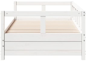 Sofá-cama sem colchão 80x200 cm madeira de pinho maciça branco