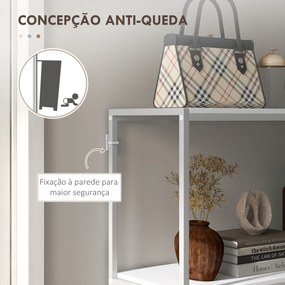 Mesa Consola de Entrada Mesa de Entrada com Estante Aberto e Estrutura de Aço Anti-tombo para Sala 100x30x87 cm Branco
