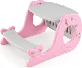 Conjunto de Mesa de Atividades Infantil com Banco, 67 x 54 x 39 cm, 4 em 1, Rosa