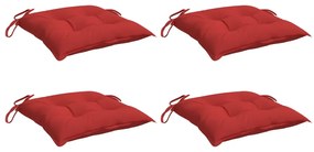 Almofadões de cadeira 4 pcs 40x40x7 cm tecido oxford vermelho