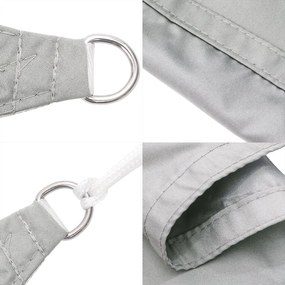 Para-sol estilo vela 5x6x6 m oxford 100% poliéster cinza-claro