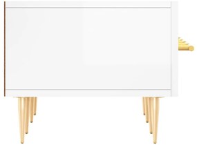 Móvel de TV 150x36x30 cm derivados de madeira branco brilhante